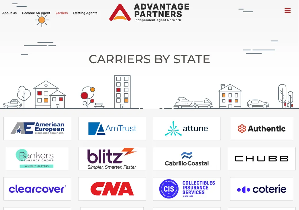 Screenshot of Advantage Partners Network's product page at advantagepartnersnetwork.com