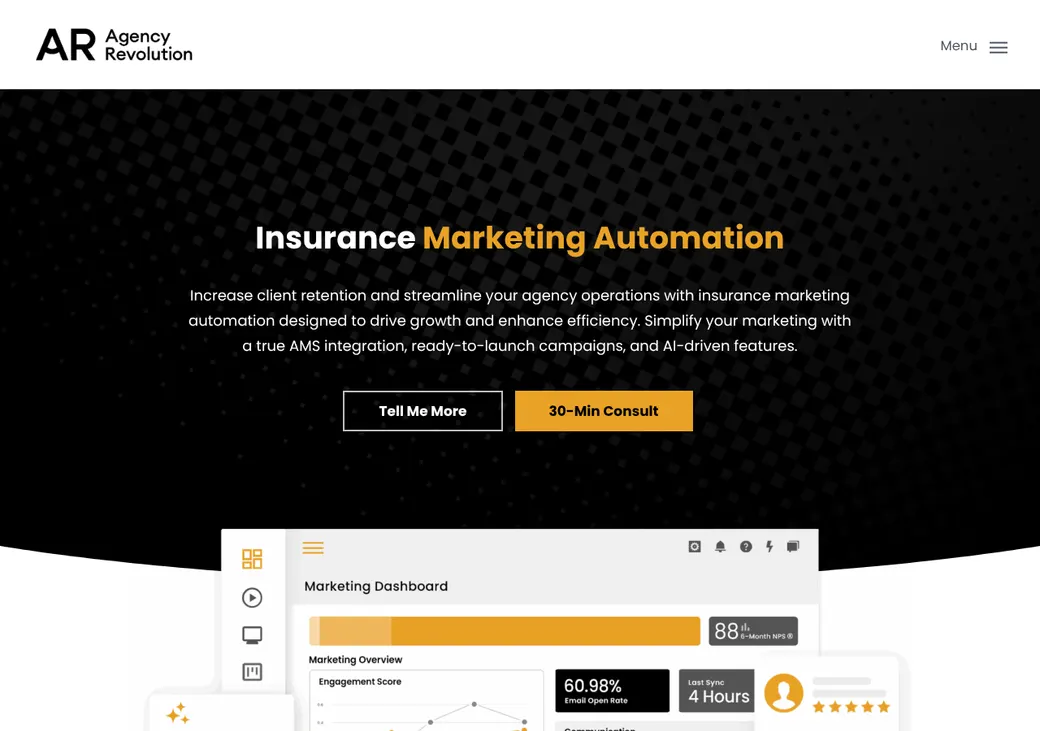 Screenshot of Agency Revolution Fuse's product page at agencyrevolution.com