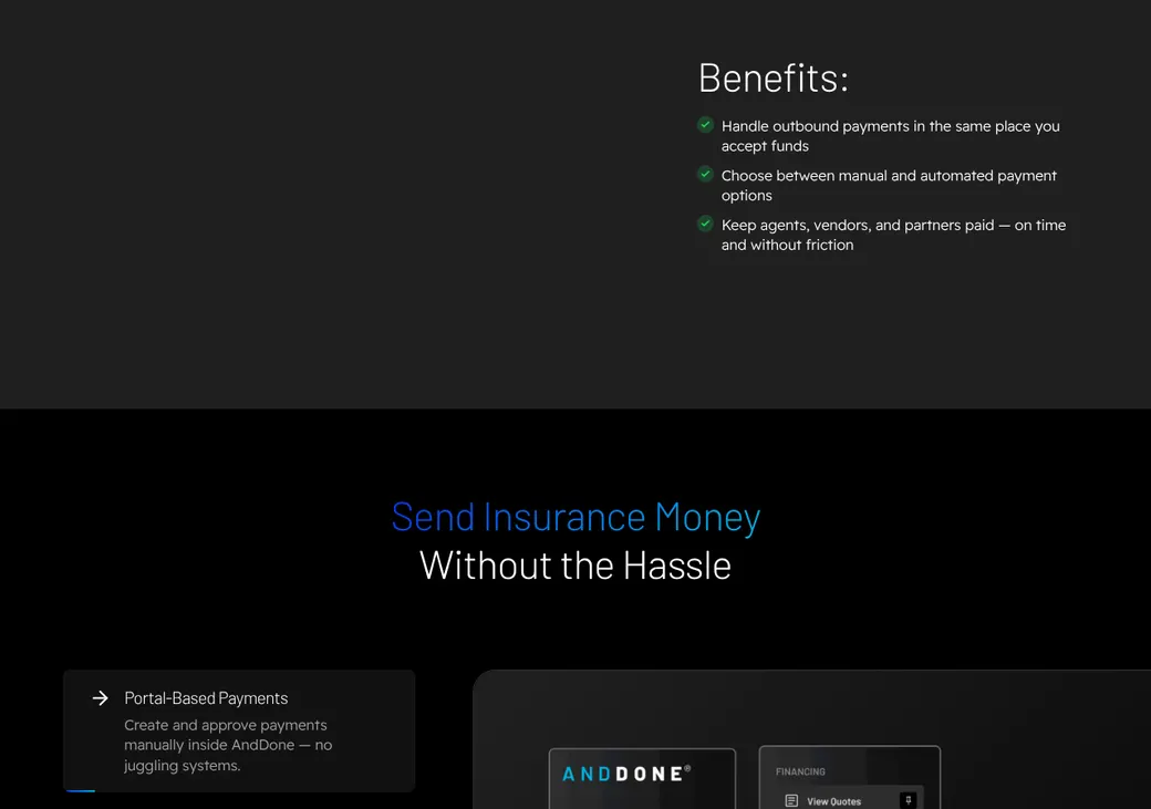 Screenshot of AndDone's product page at anddone.com