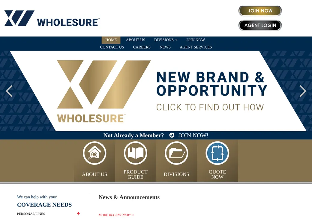 Screenshot of Appalachian Underwriters' home page at appund.com