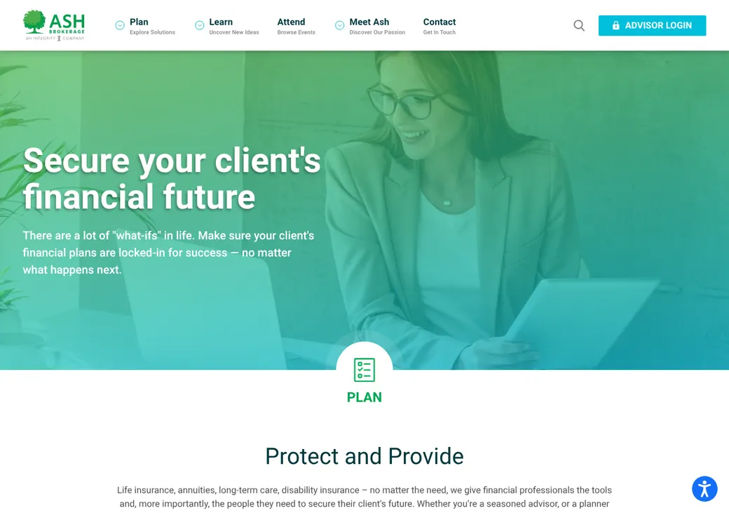 Screenshot of Ash Brokerage's pricing page at ashbrokerage.com