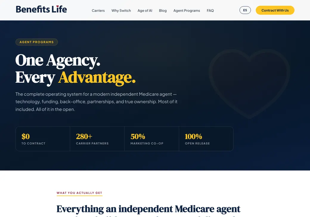 Screenshot of Benefits Life's product page at benefitslife.com