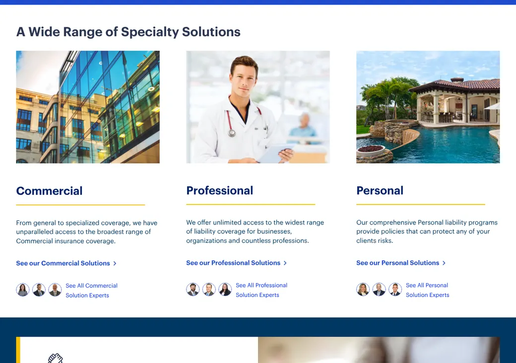 Screenshot of Burns & Wilcox's product page at burnsandwilcox.com