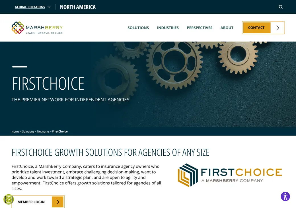 Screenshot of FirstChoice's product page at marshberry.com