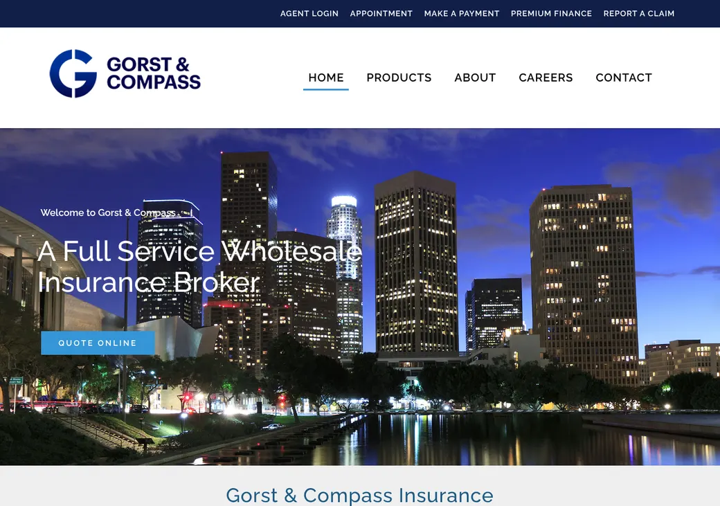 Screenshot of Gorst & Compass' home page at gorstcompass.com