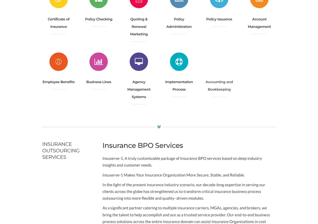 Screenshot of Insuserve-1's product page at insuserve.com
