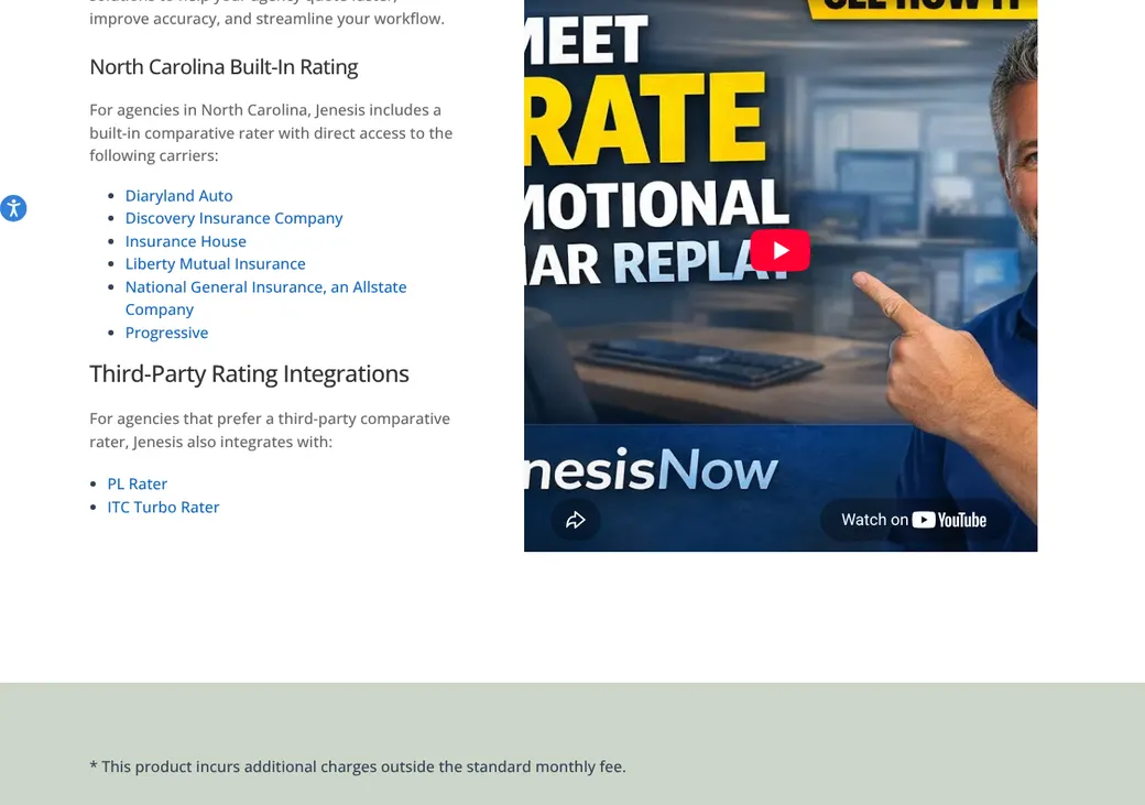 Screenshot of JenesisLink's product page at jenesissoftware.com