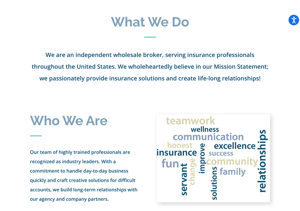 Screenshot of Johnson & Johnson's home page at jjins.com