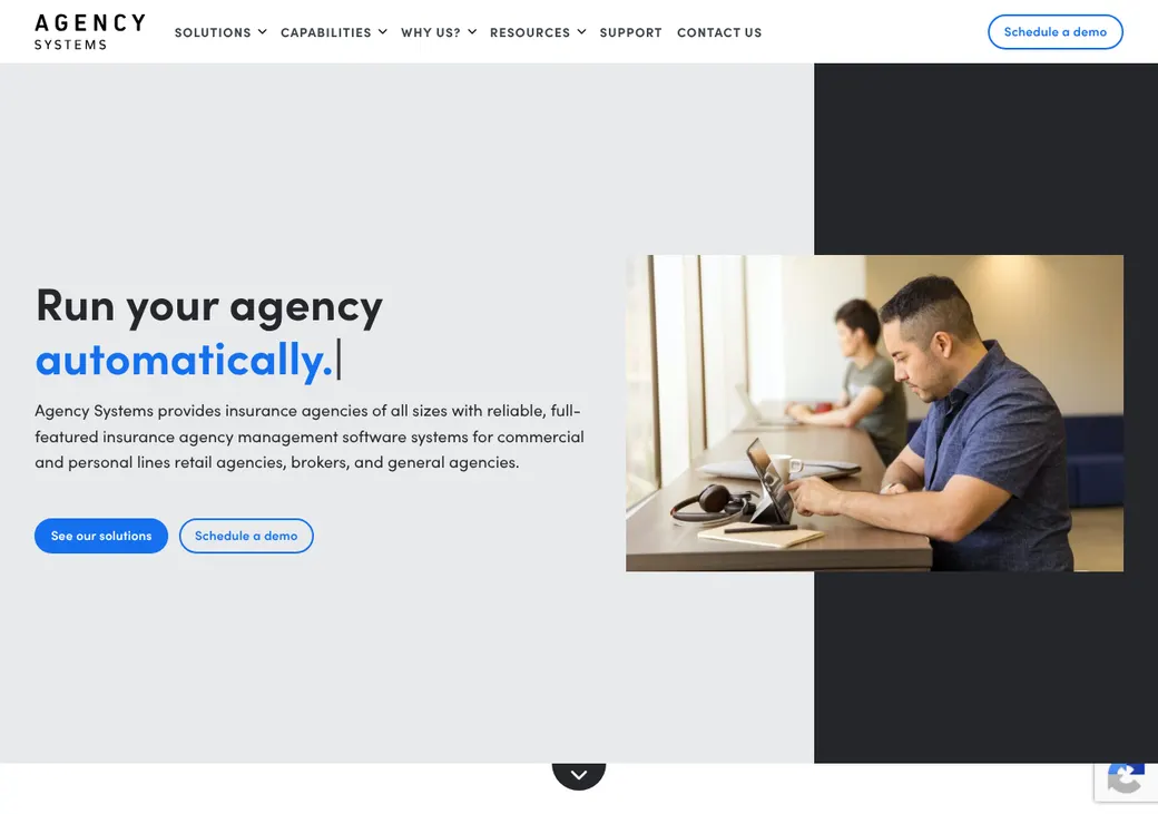 Screenshot of Newton by Agency Systems' home page at agencysystems.com