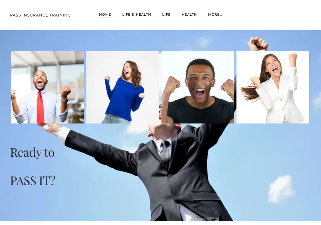 Screenshot of PASS Insurance Training's home page at passitcolorado.com